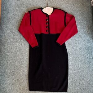 Harve Benard Red and Black Knit Dress